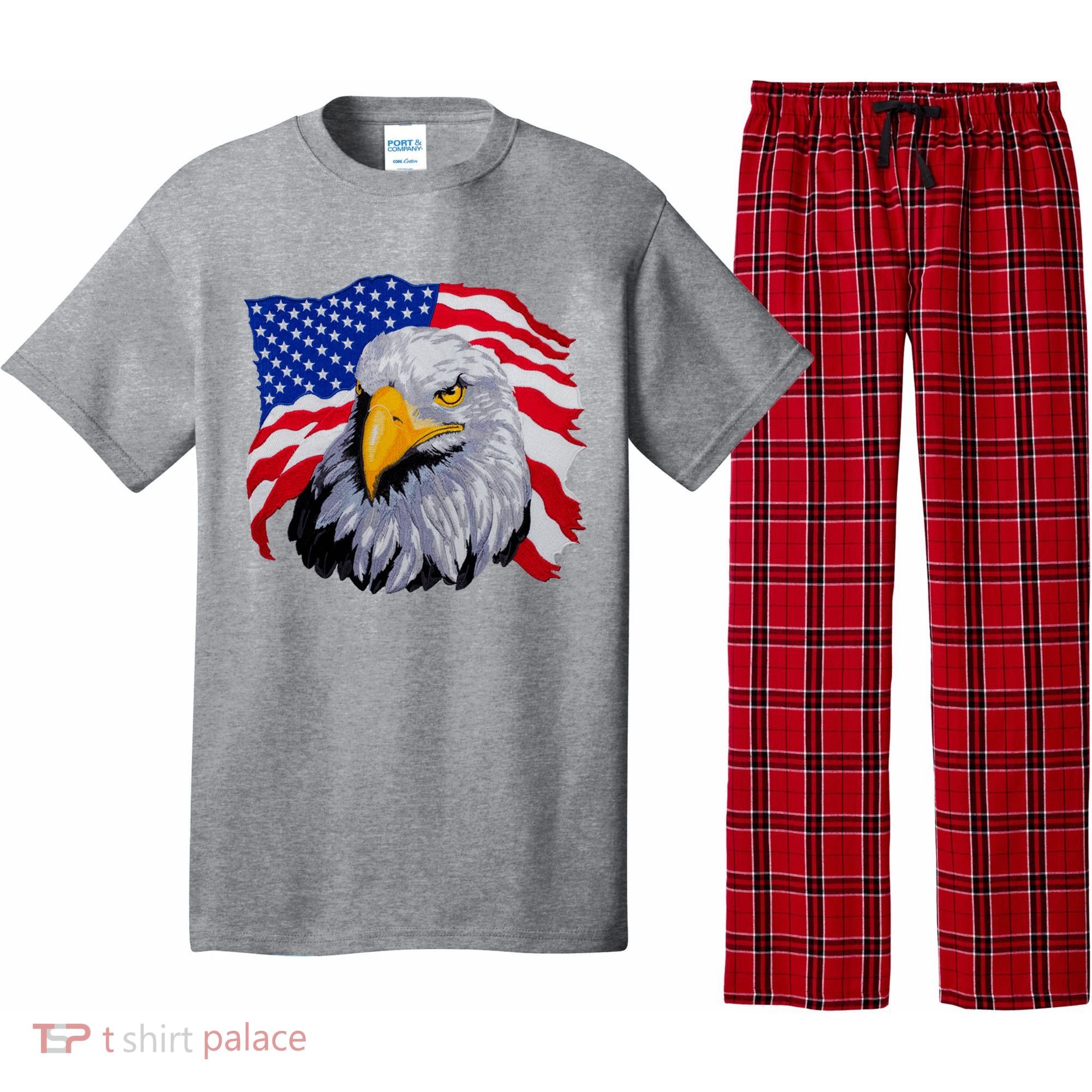 Patriotic Eagle USA American Flag Pajama Set