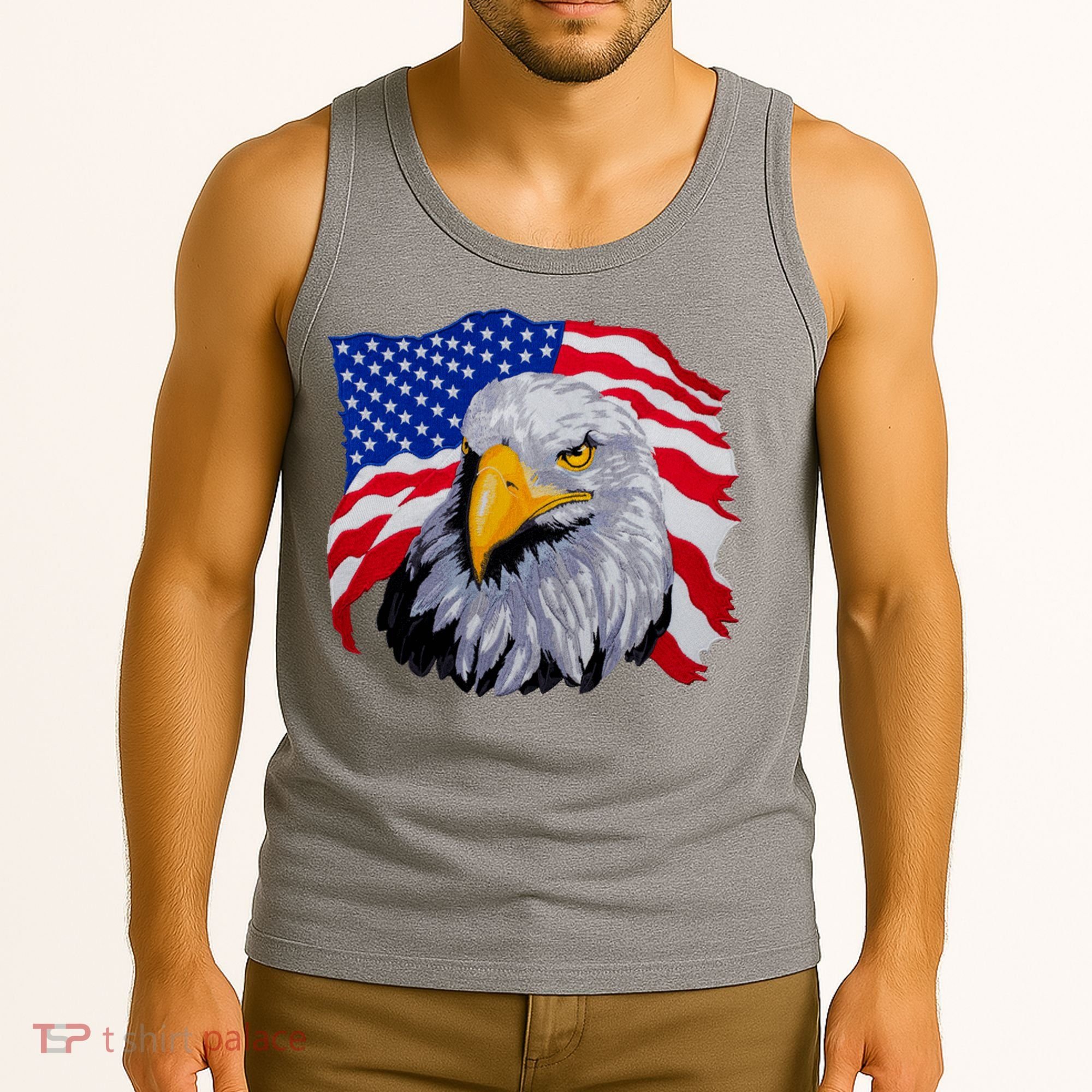 Patriotic Eagle USA American Flag Tank Top