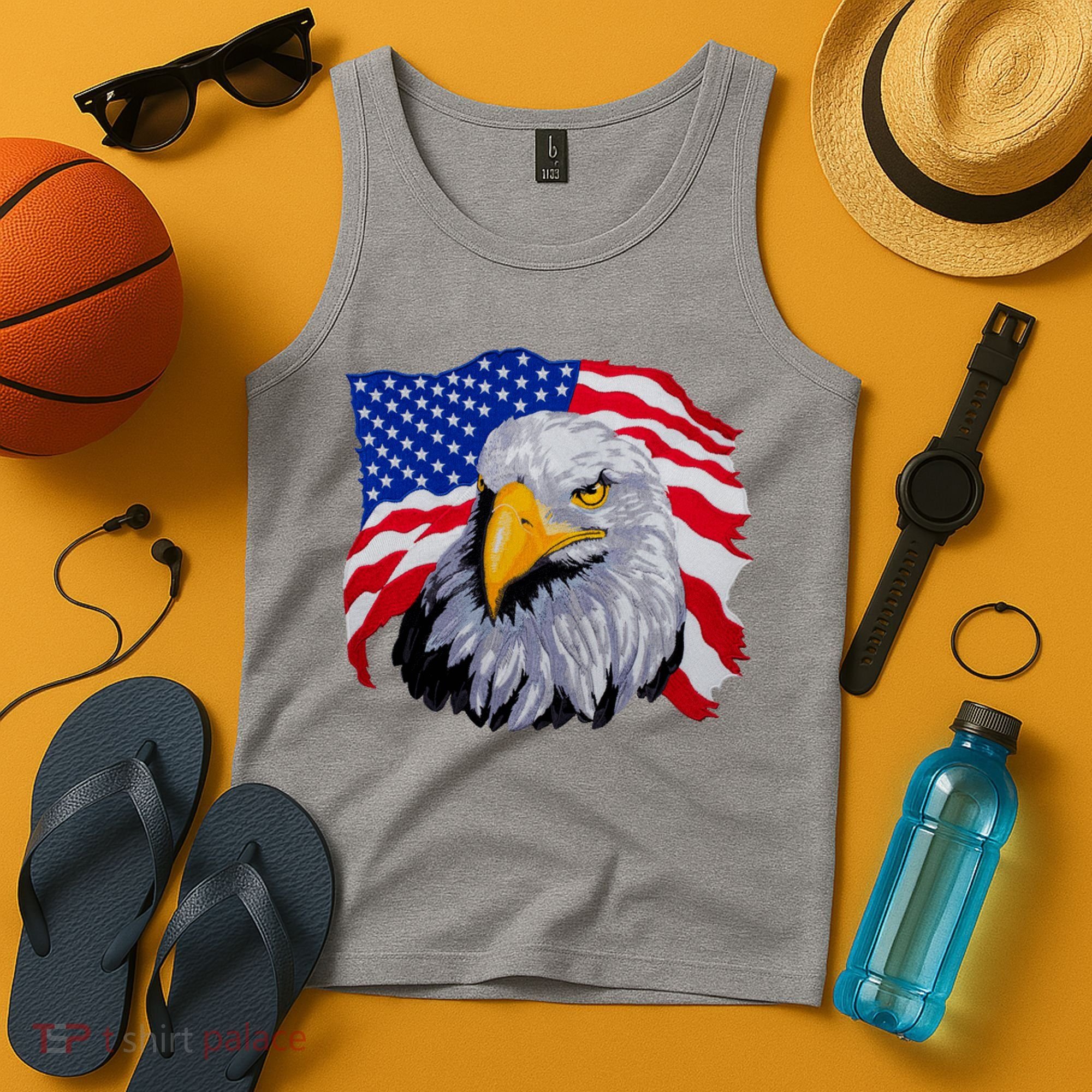 Patriotic Eagle USA American Flag Tank Top