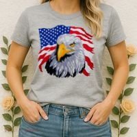 Patriotic Eagle USA American Flag Women's T-Shirt thumb 2