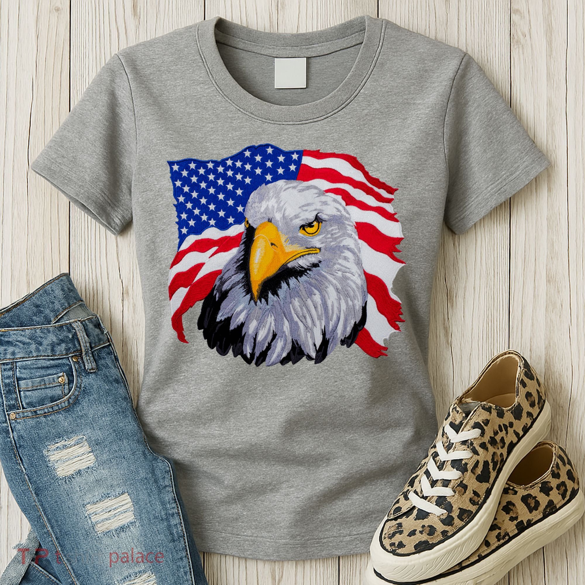 Patriotic Eagle USA American Flag Women's T-Shirt