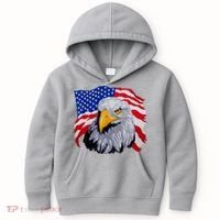 Patriotic Eagle USA American Flag Kids Hoodie thumb 0