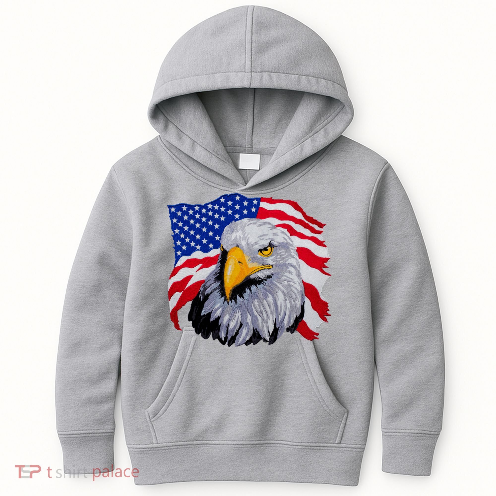 Patriotic Eagle USA American Flag Kids Hoodie