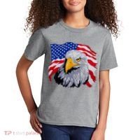 Patriotic Eagle USA American Flag Kids T-Shirt thumb 2