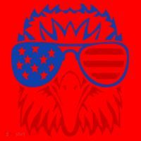 Patriotic Eagle USA American Flag Santa Hat thumb 1