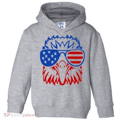 Patriotic Eagle USA American Flag Toddler Hoodie