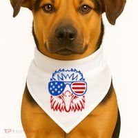Patriotic Eagle USA American Flag USA-Made Doggie Bandana thumb 1