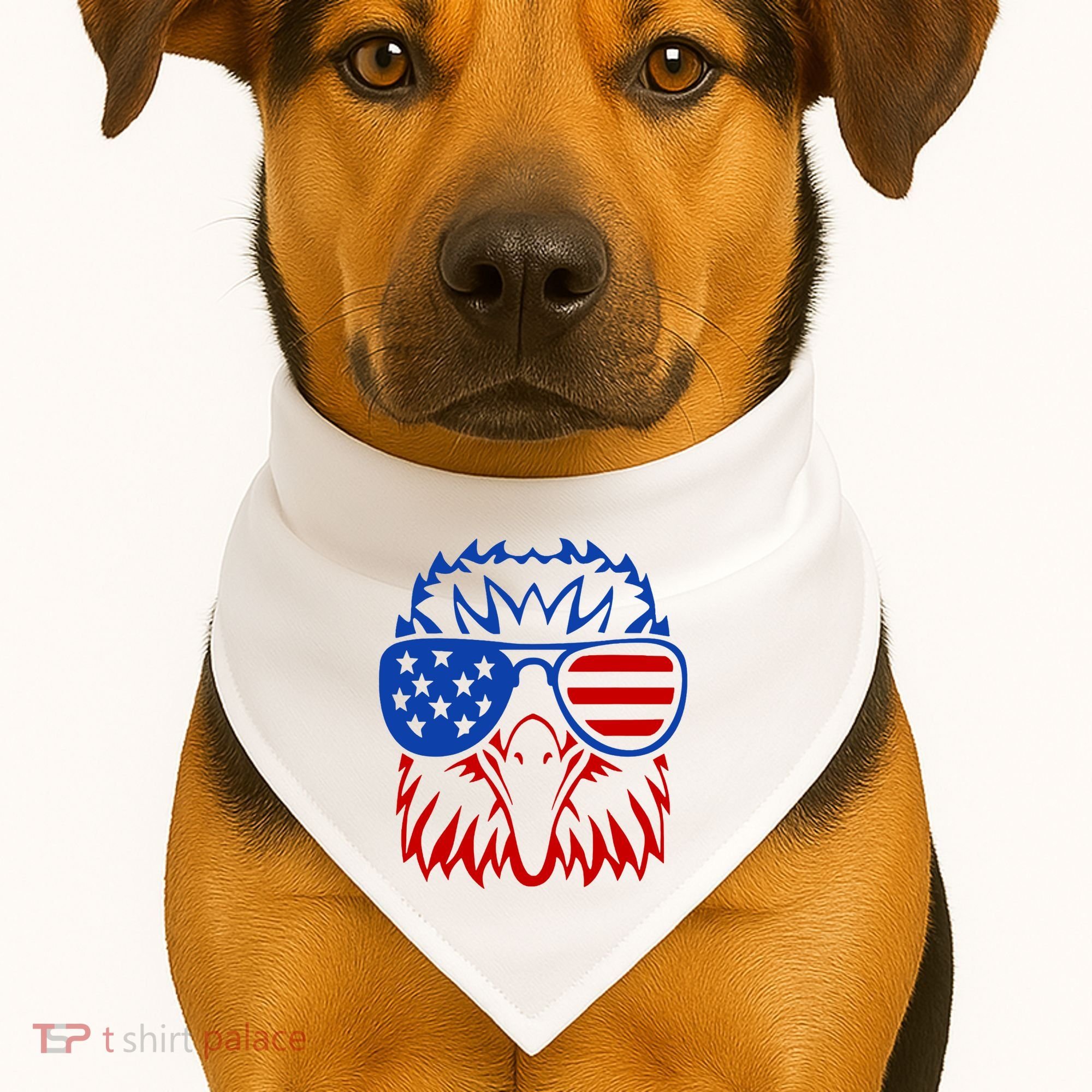 Patriotic Eagle USA American Flag USA-Made Doggie Bandana