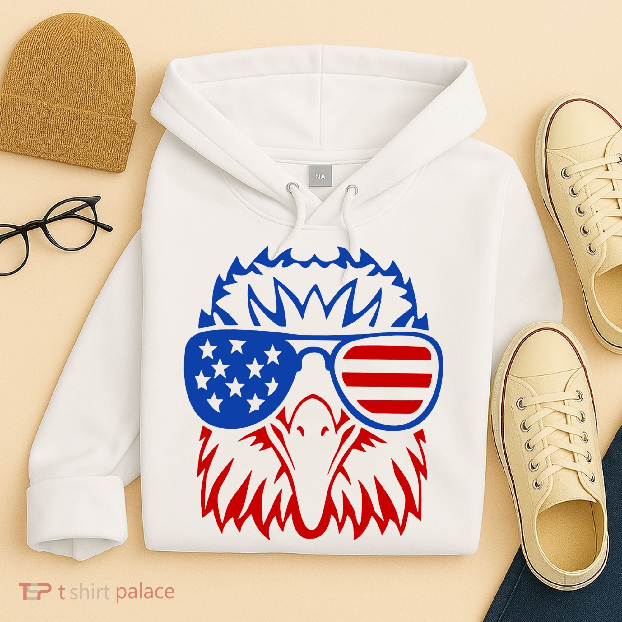 Patriotic Eagle USA American Flag Hoodie