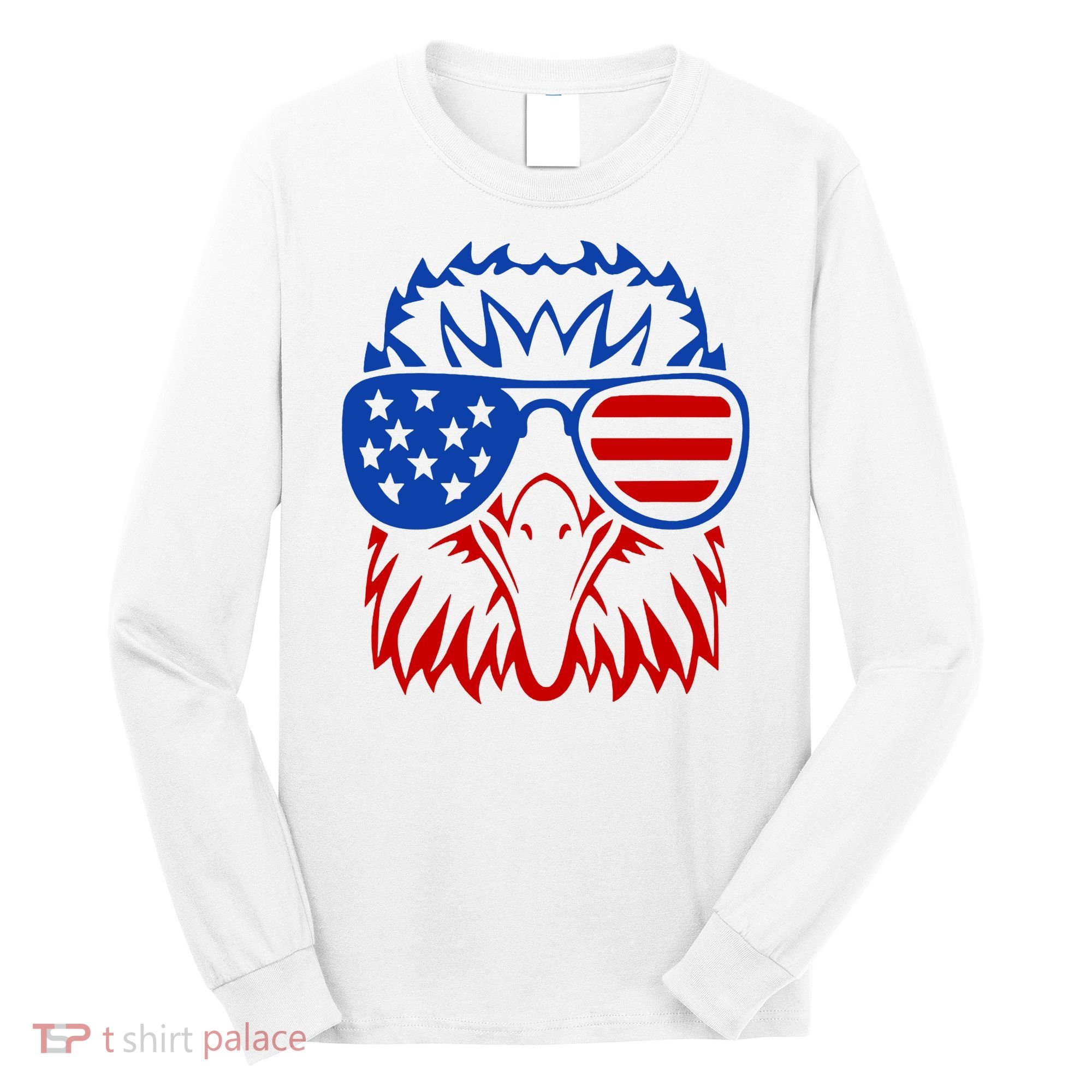 Patriotic Eagle USA American Flag Long Sleeve Shirt