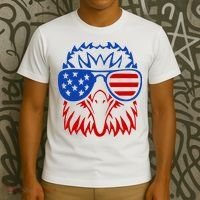 Patriotic Eagle USA American Flag T-Shirt thumb 3