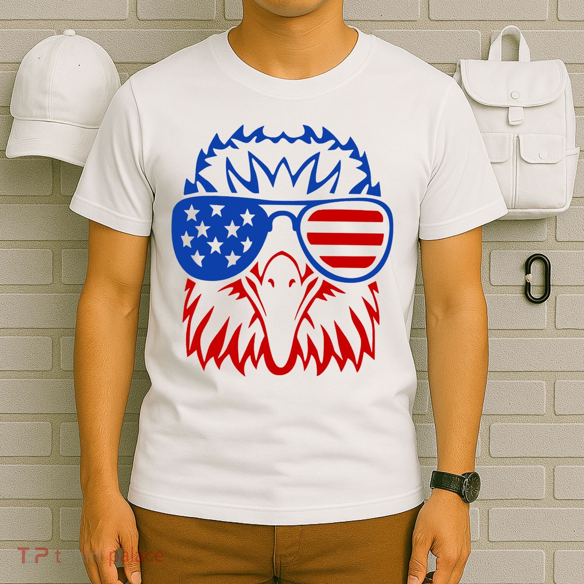 Patriotic Eagle USA American Flag T-Shirt