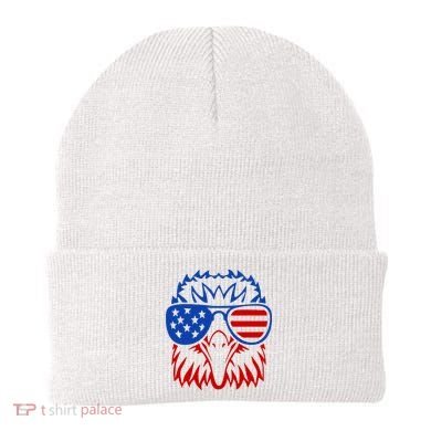Patriotic Eagle USA American Flag Beanie