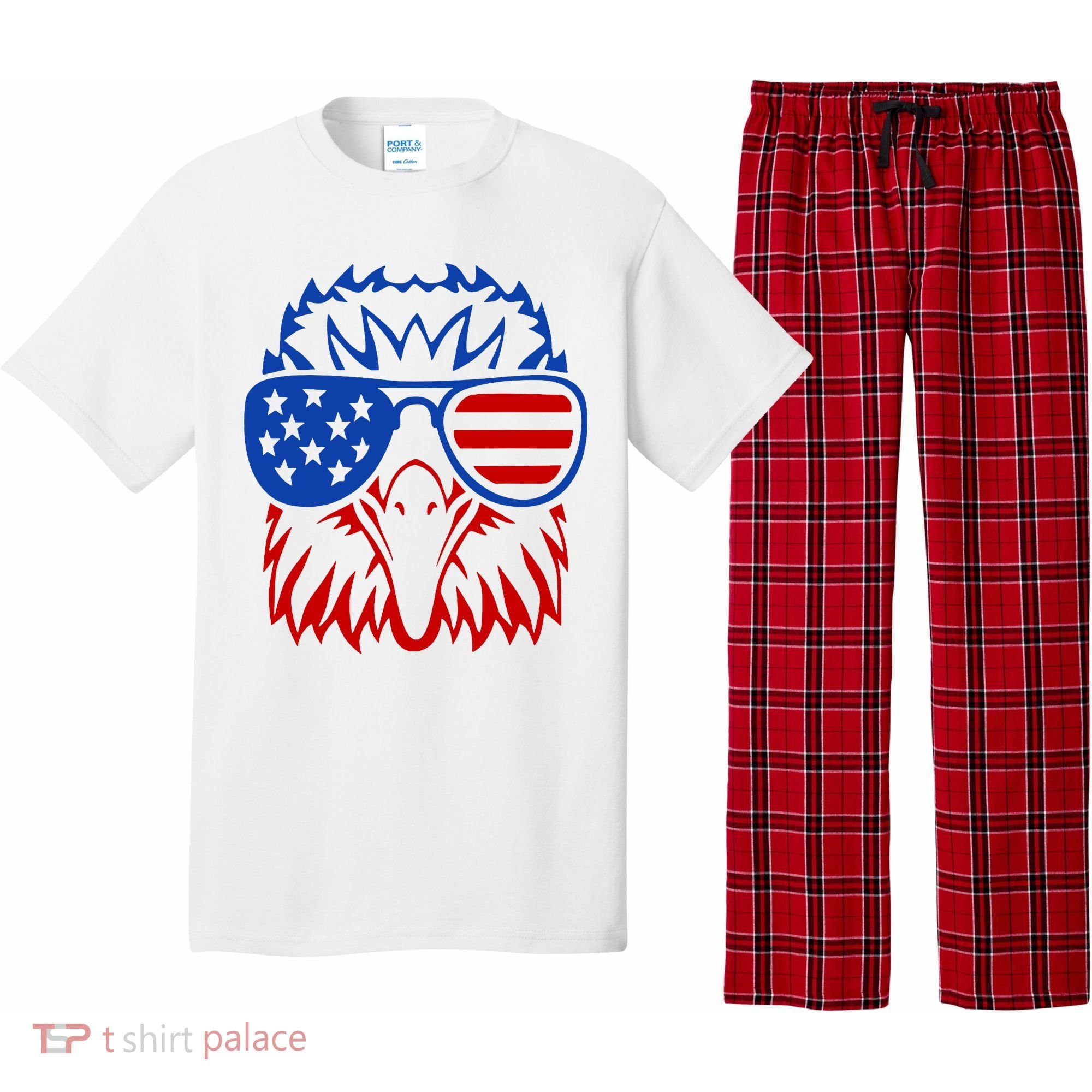 Patriotic Eagle USA American Flag Pajama Set