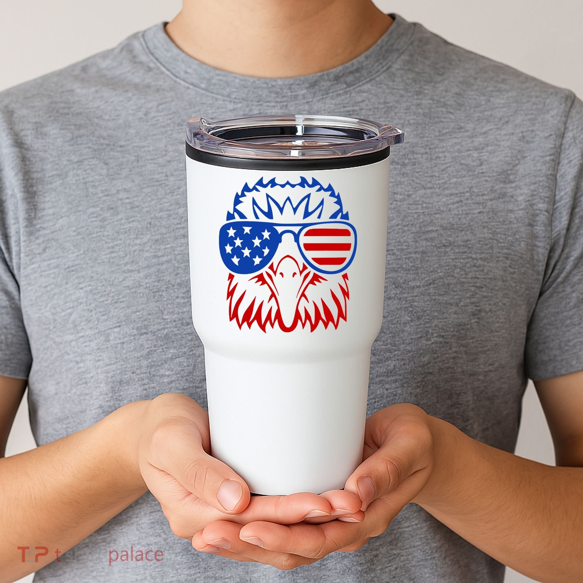 Patriotic Eagle USA American Flag Tumbler