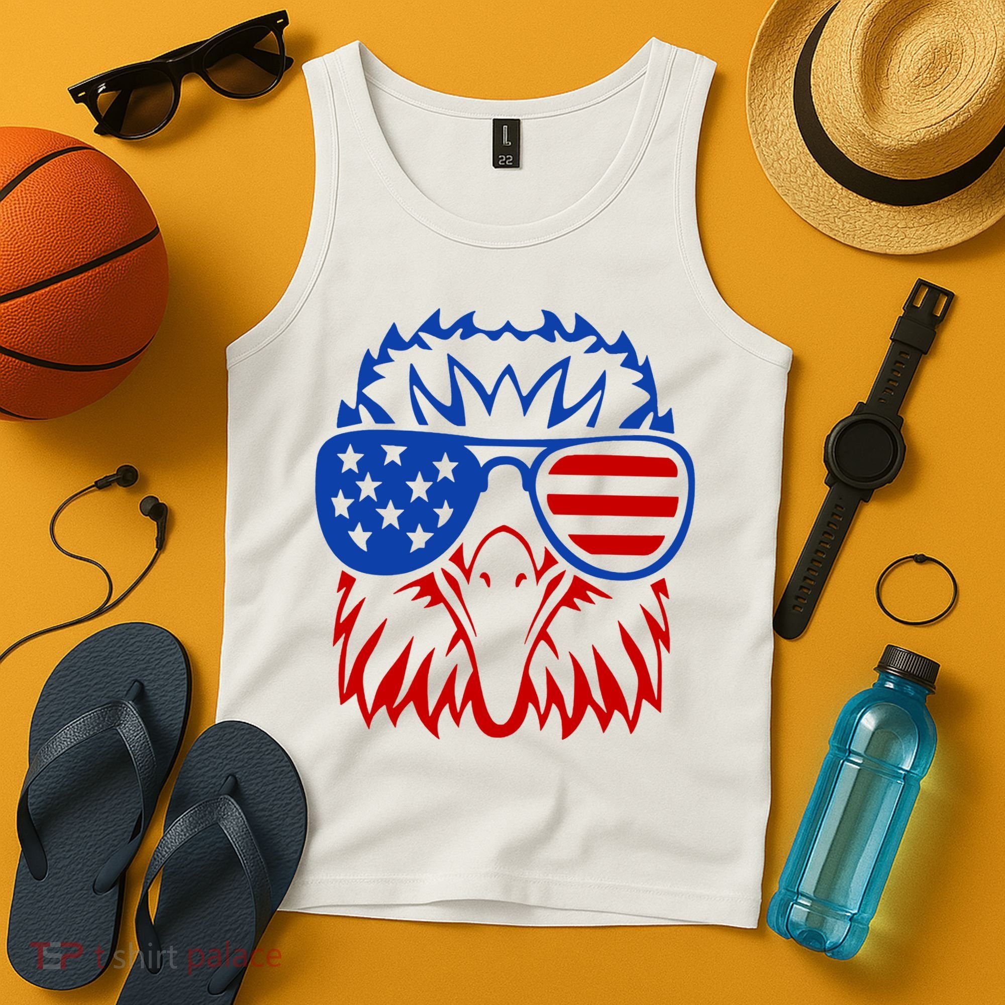 Patriotic Eagle USA American Flag Tank Top