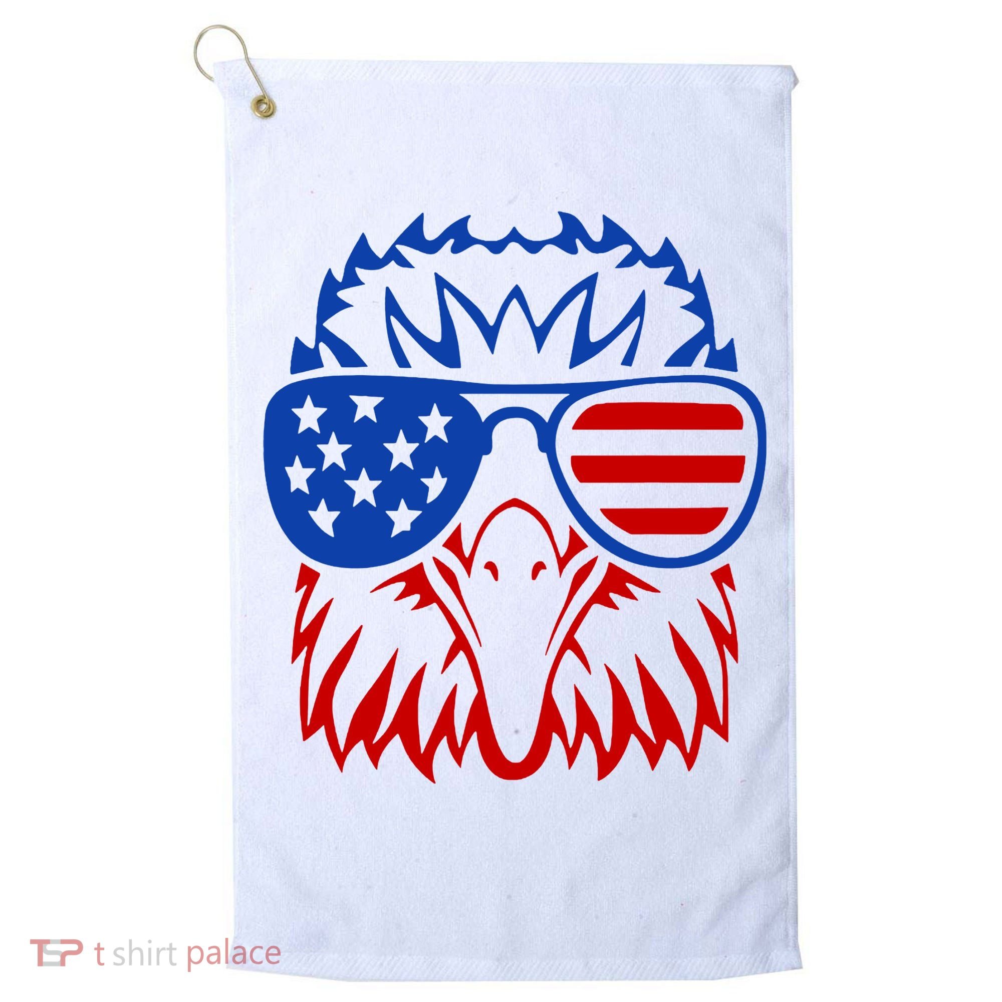 Patriotic Eagle USA American Flag Golf Towel