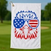 Patriotic Eagle USA American Flag Golf Towel thumb 1
