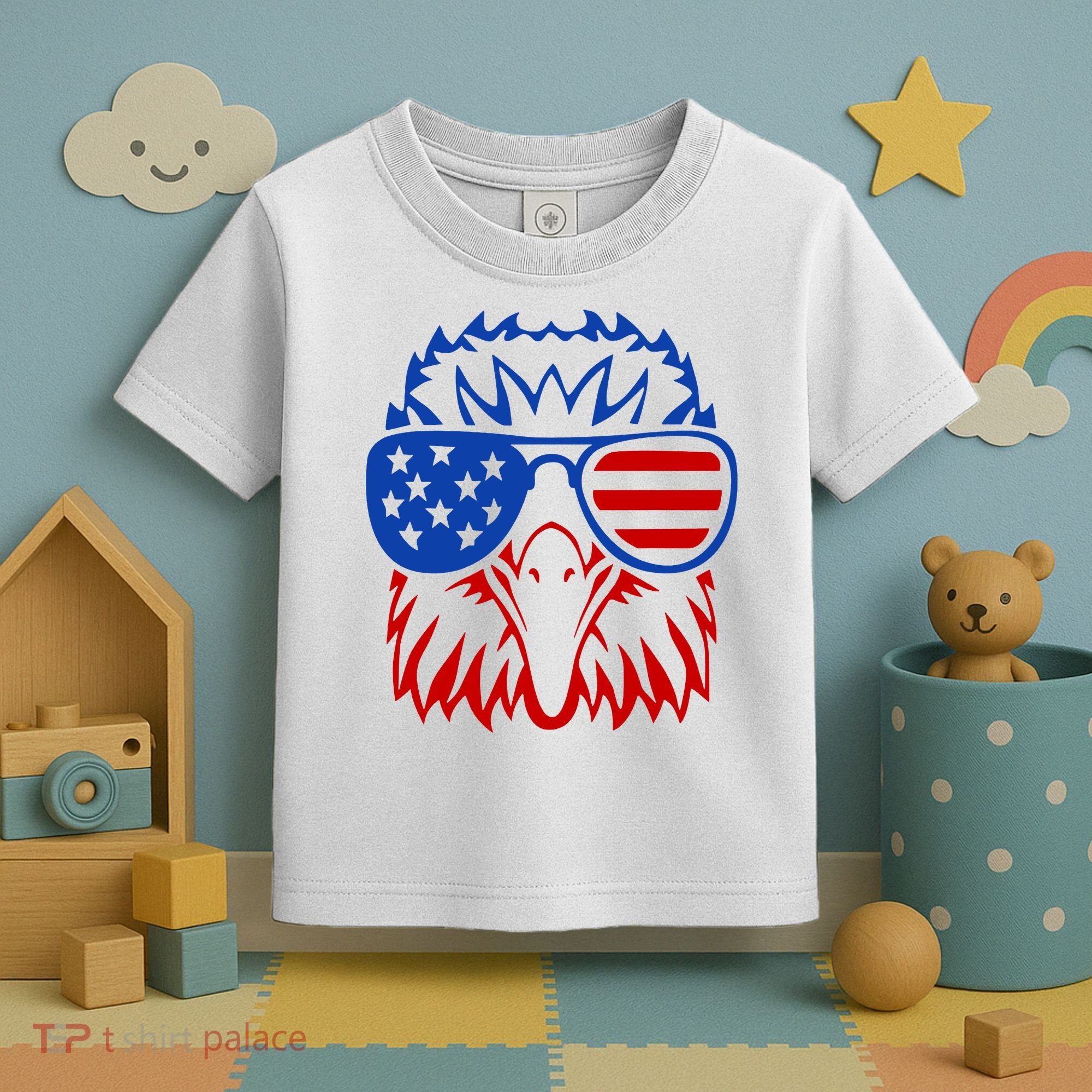 Patriotic Eagle USA American Flag Toddler T-Shirt