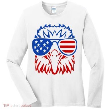 Patriotic Eagle USA American Flag Women's Long Sleeve Shirt