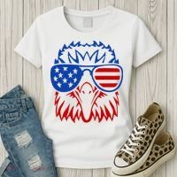 Patriotic Eagle USA American Flag Women's T-Shirt thumb 3