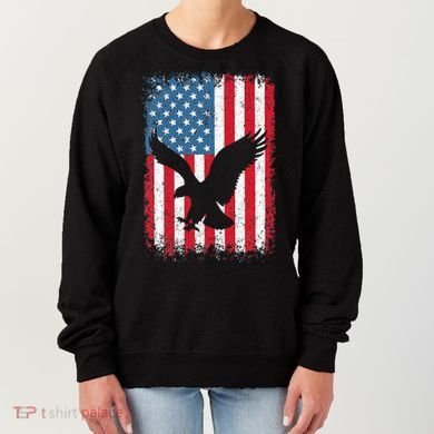 Patriotic Eagle Usa American Flag Women's Sweatshirt