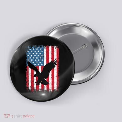 Patriotic Eagle Usa American Flag Button