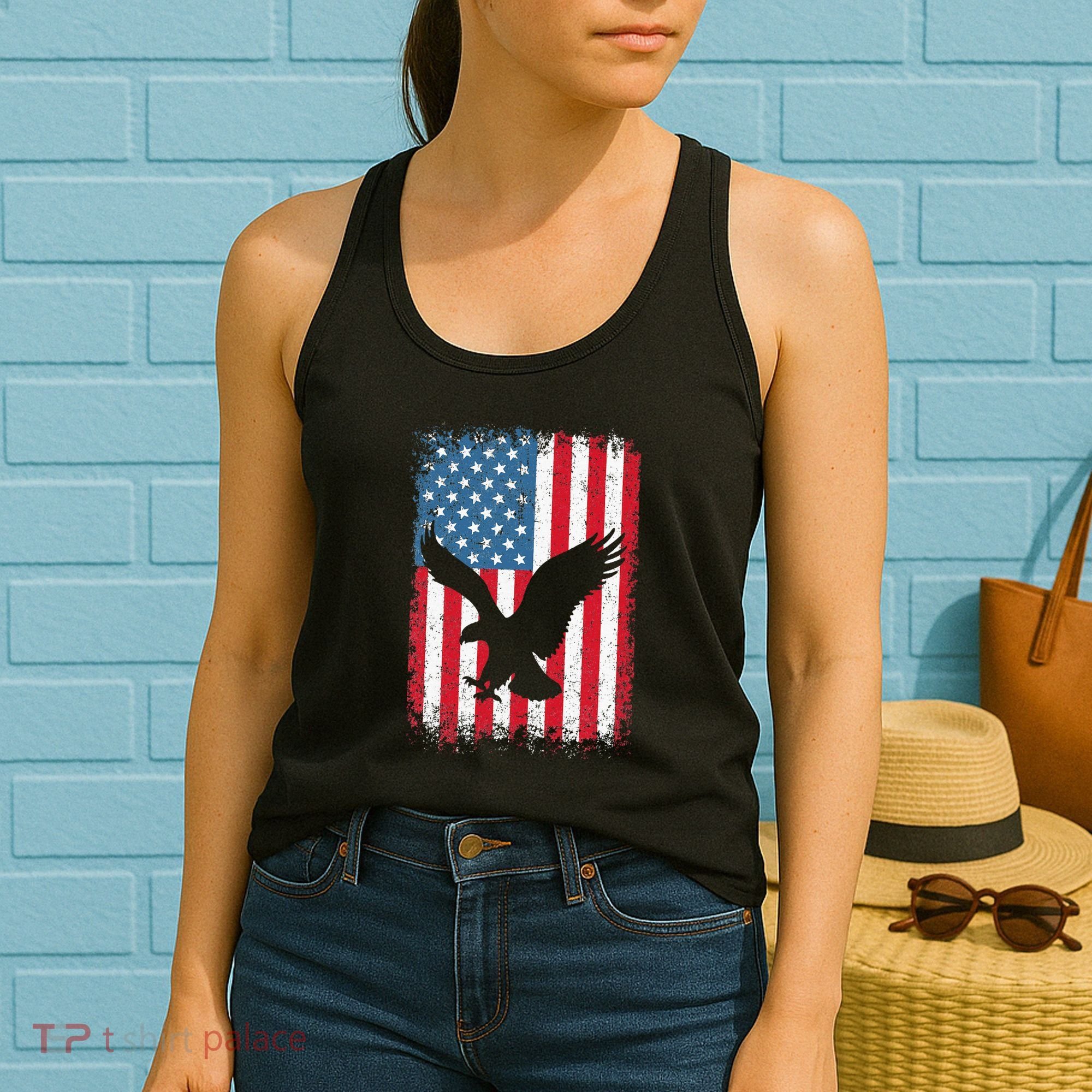 Patriotic Eagle Usa American Flag Women's Tank Top