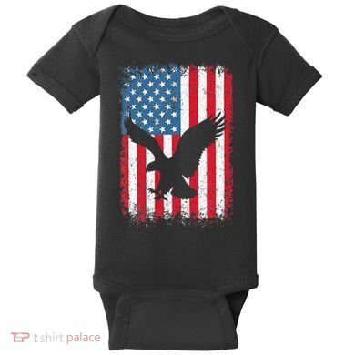 Patriotic Eagle Usa American Flag Baby Bodysuit