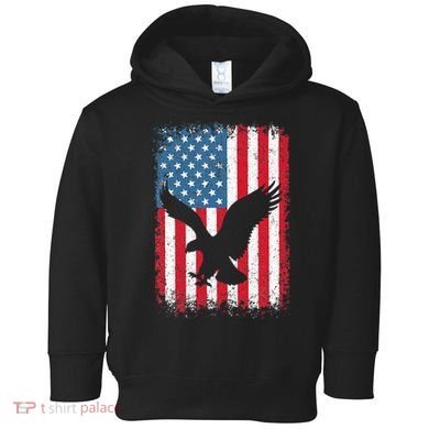 Patriotic Eagle Usa American Flag Toddler Hoodie