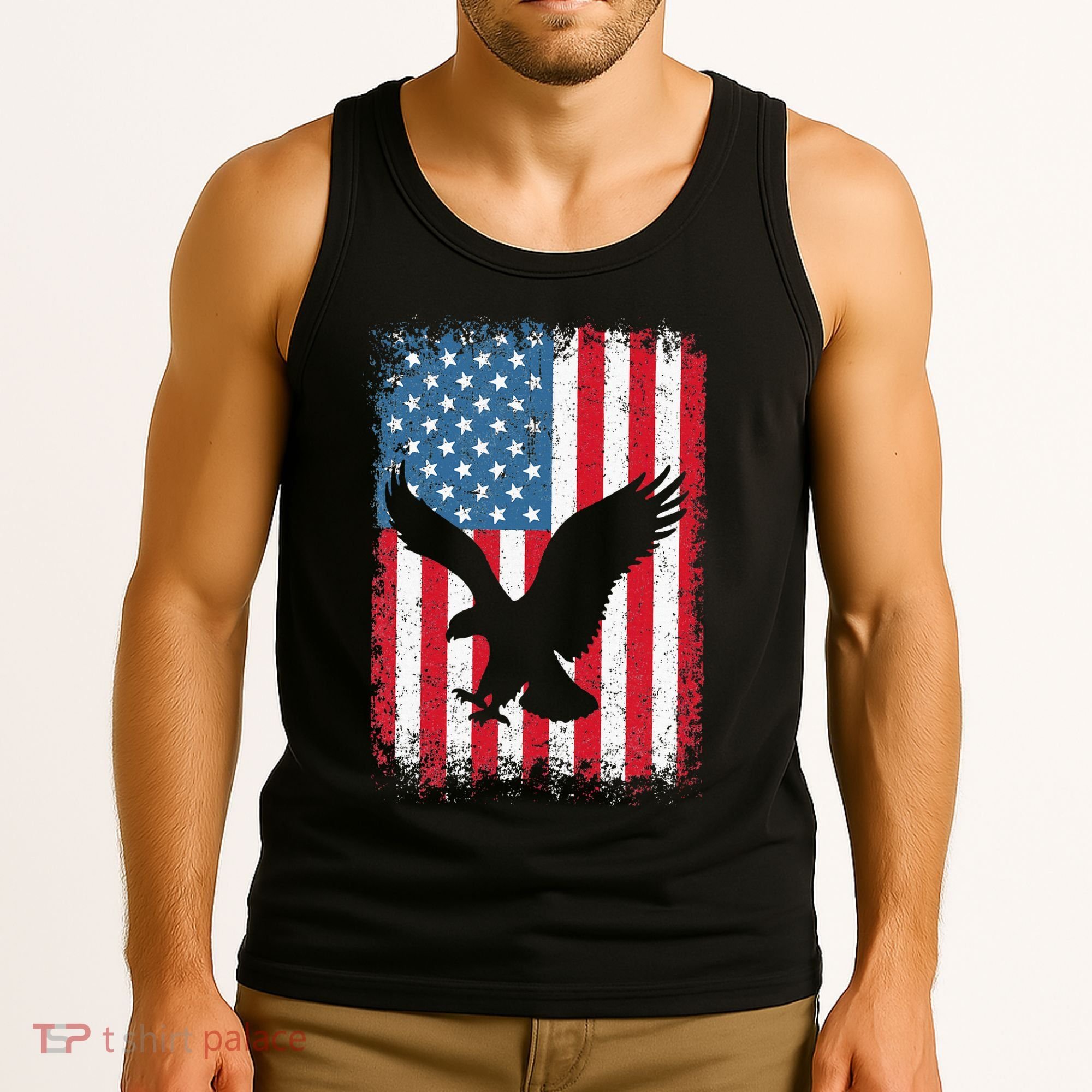 Patriotic Eagle Usa American Flag Tank Top