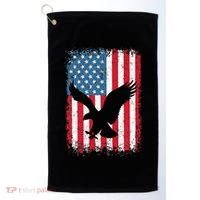 Patriotic Eagle Usa American Flag Golf Towel thumb 0