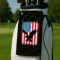 Patriotic Eagle Usa American Flag Golf Towel thumb 2