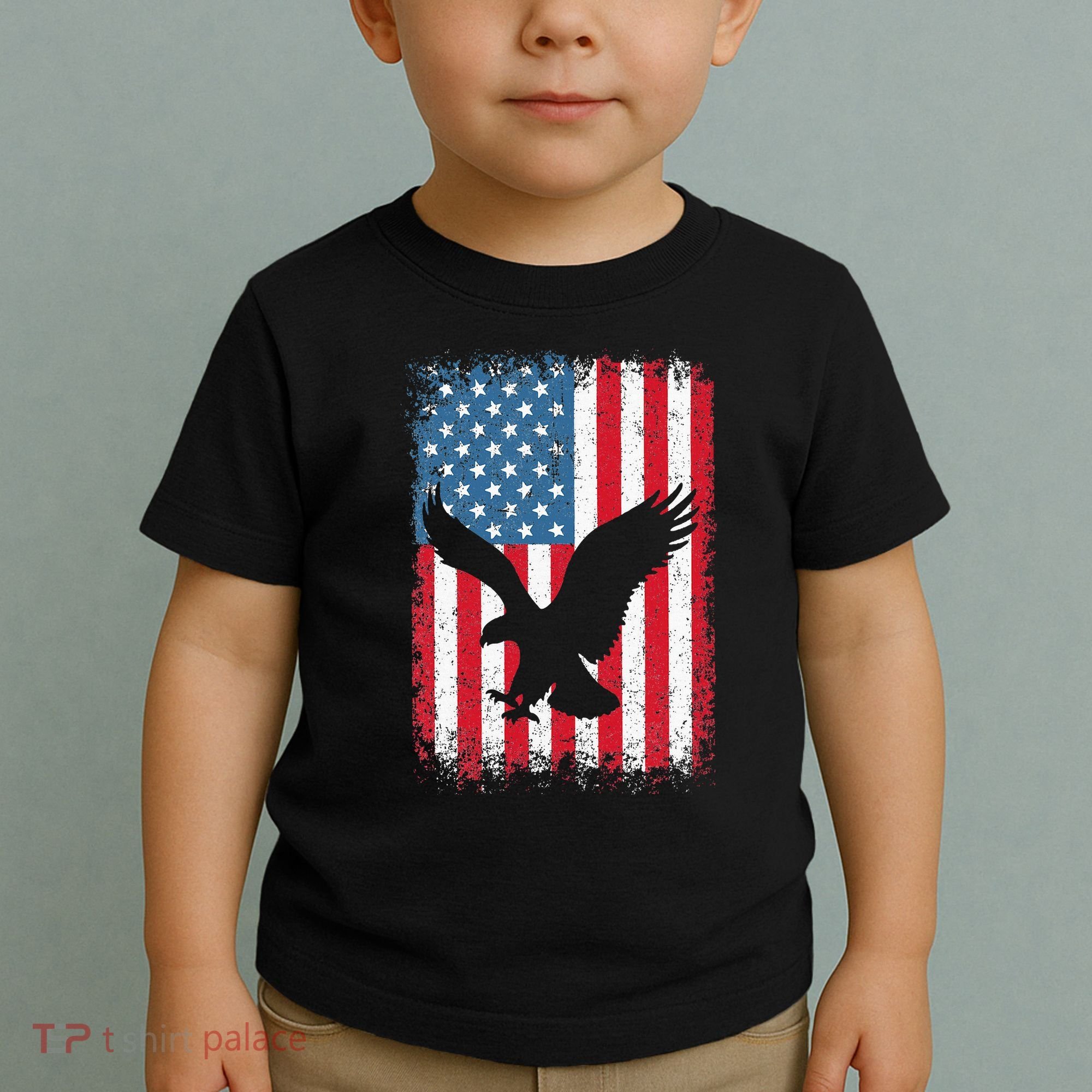 Patriotic Eagle Usa American Flag Toddler T-Shirt