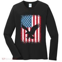 Patriotic Eagle Usa American Flag Women's Long Sleeve Shirt thumb 0