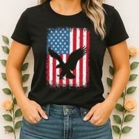 Patriotic Eagle Usa American Flag Women's T-Shirt thumb 2