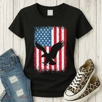 Patriotic Eagle Usa American Flag Women's T-Shirt thumb 3