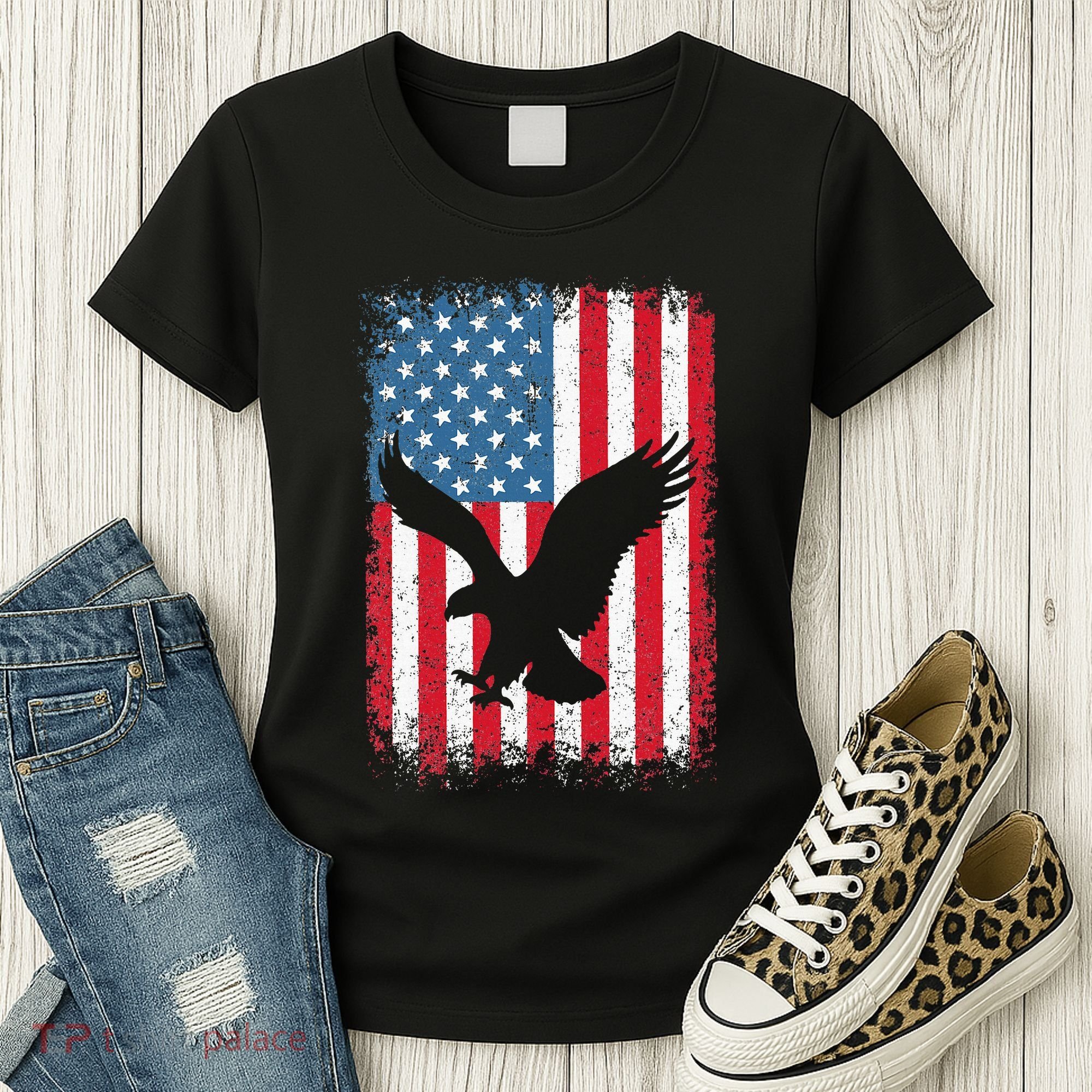 Patriotic Eagle Usa American Flag Women's T-Shirt