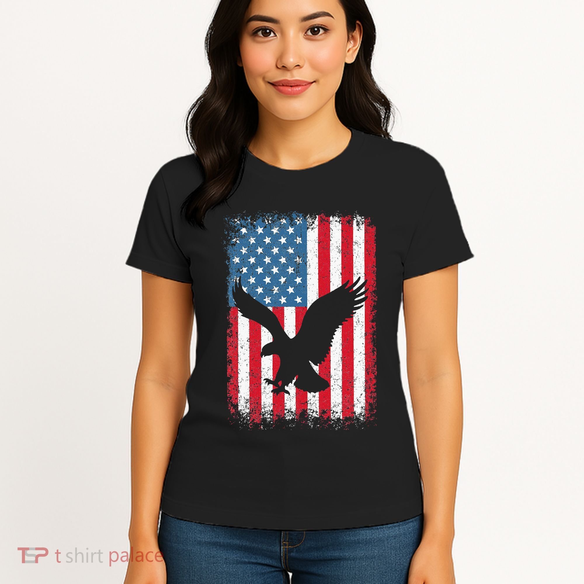 Patriotic Eagle Usa American Flag Women's T-Shirt