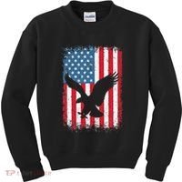 Patriotic Eagle Usa American Flag Kids Sweatshirt thumb 0