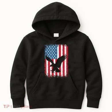 Patriotic Eagle Usa American Flag Kids Hoodie