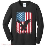 Patriotic Eagle Usa American Flag Kids Long Sleeve Shirt thumb 0