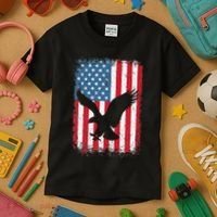 Patriotic Eagle Usa American Flag Kids T-Shirt thumb 3