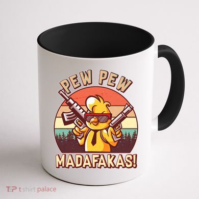 Pew Pew Madafakas Chick Chicken Coffee Mug back