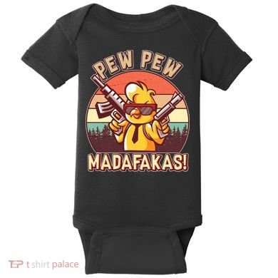Pew Pew Madafakas Chick Chicken Baby Bodysuit