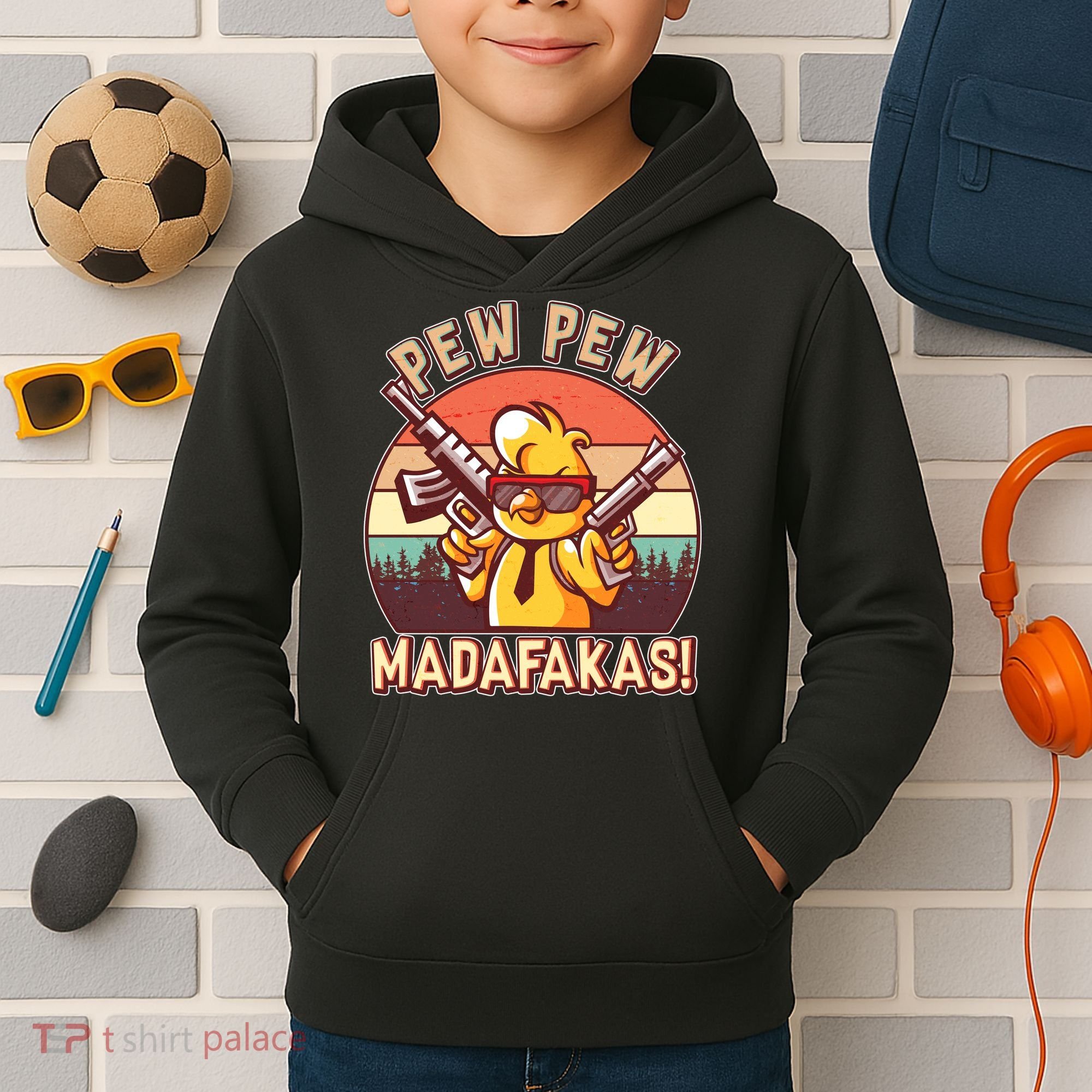 Pew Pew Madafakas Chick Chicken Kids Hoodie