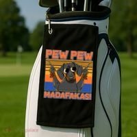 Pew Pew Madafakas Dachshund Dog Golf Towel thumb 2
