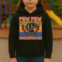 Pew Pew Madafakas Dachshund Dog Kids Hoodie thumb 3