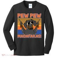 Pew Pew Madafakas Dachshund Dog Kids Long Sleeve Shirt thumb 0