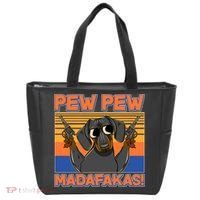 Pew Pew Madafakas Dachshund Dog Tote Bag thumb 0